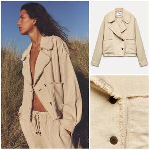 ZARA ~ Cropped jacket with raw edge